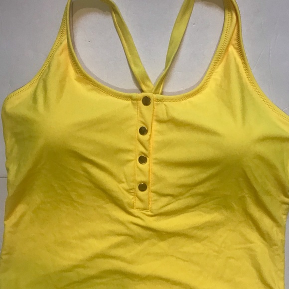 Yellow One-piece Thong Swimsuit Razorback - Picture 3 of 10